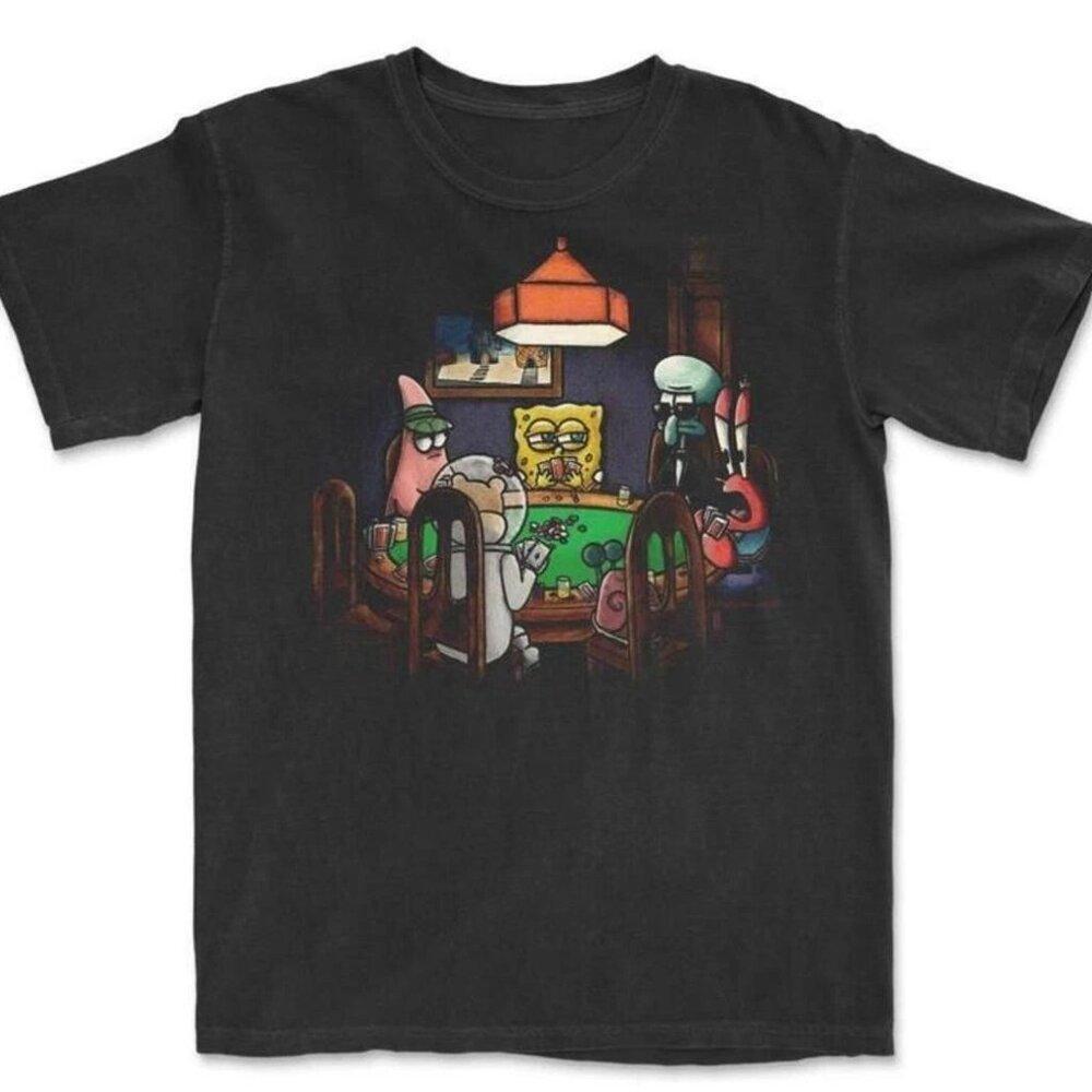 Spongebob Playing Poker T-Shirt, Meme Genz Unisex T Shirt